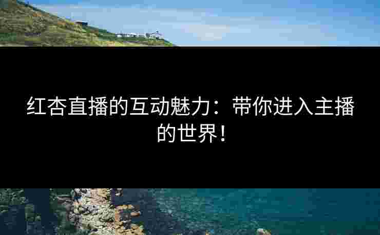 红杏直播的互动魅力：带你进入主播的世界！