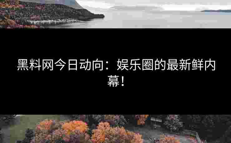 黑料网今日动向：娱乐圈的最新鲜内幕！