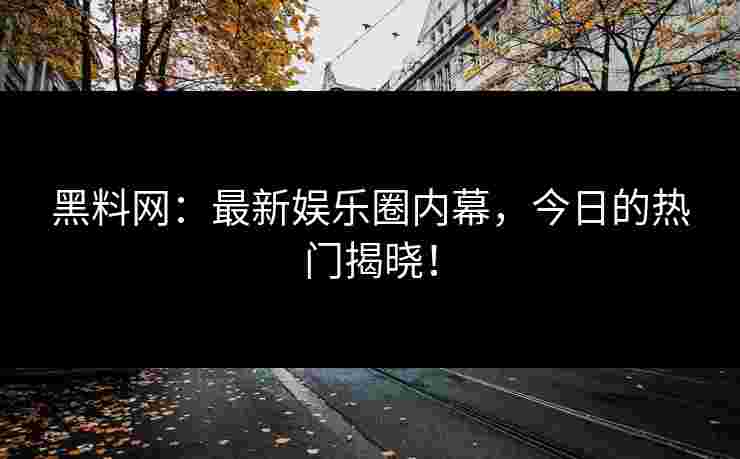 黑料网：最新娱乐圈内幕，今日的热门揭晓！